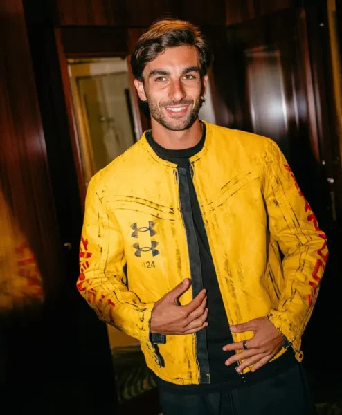 Under Armour x 424 Yellow Leather Jacket