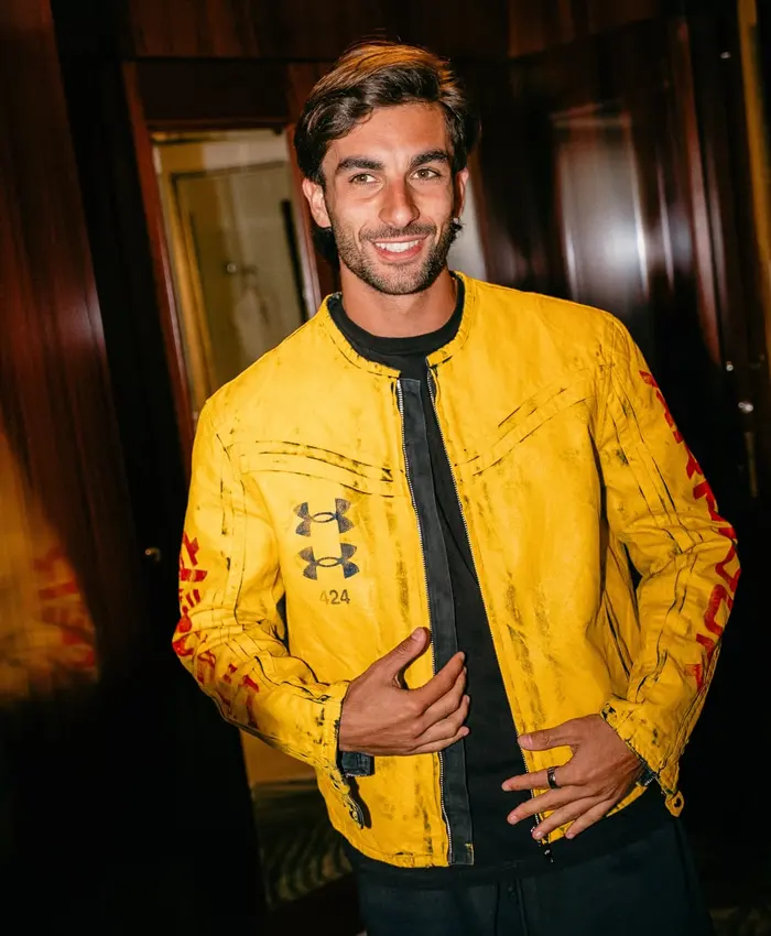 Under Armour x 424 Yellow Leather Jacket
