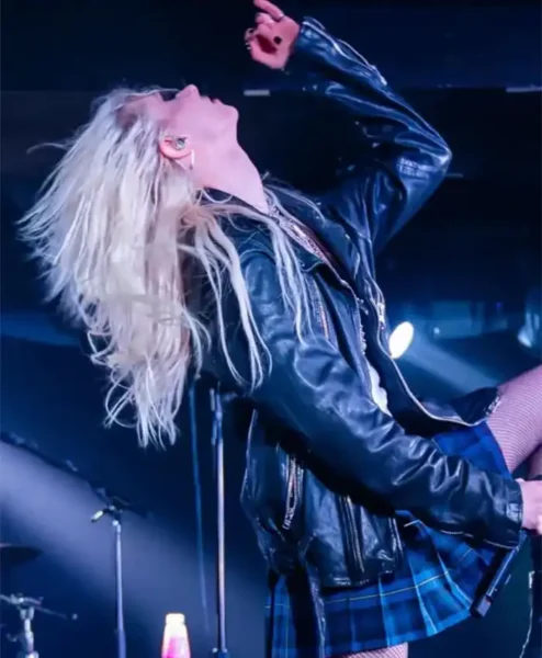 Underworld Concert Taylor Momsen Black Leather Jacket For Sale
