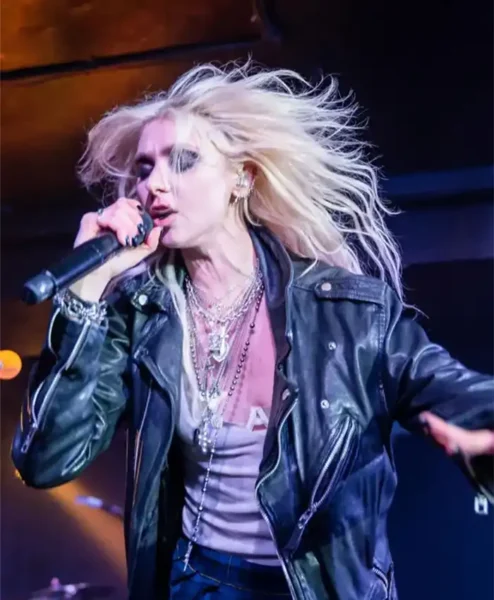 Underworld Concert Taylor Momsen Black Leather Jacket Front