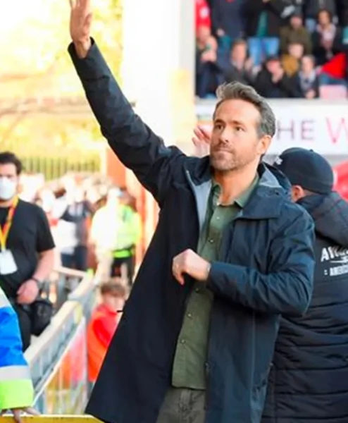 Welcome to Wrexham Ryan Reynolds Blue Coat front.webp