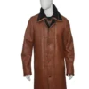 Wesley RAF SF Bomber Warm Duffle Brown Leather Coat.webp