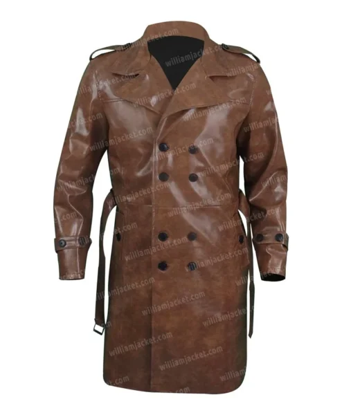 Yellowstone Origin 1883 James Brown Leather Trench Coat.jpg.webp